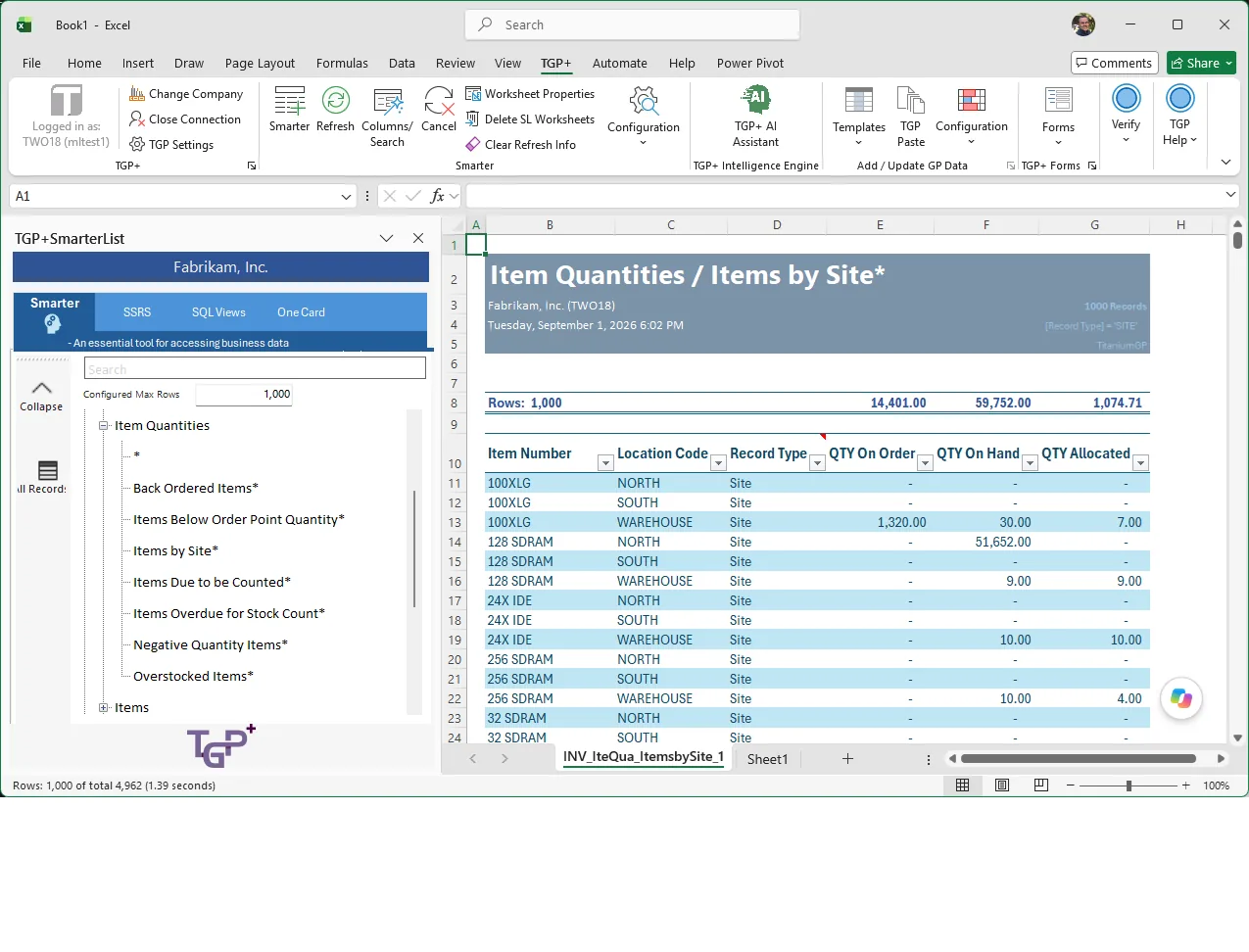 SmartLists, supercharged — pull any GP list into Excel